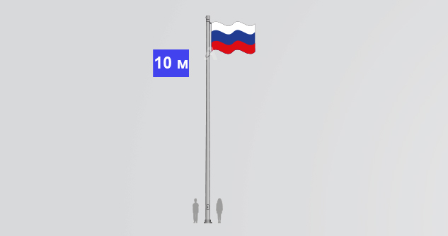 Флагшток круглоконический 10 метров  | AMIRA